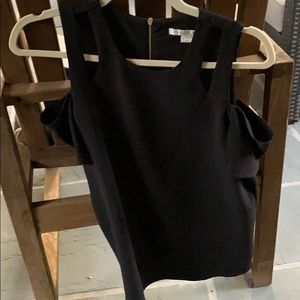 Cooper & Ella Cold shoulder short sleeve silk top